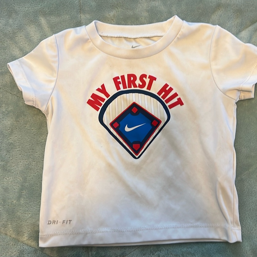 White Nike Baseball Baby Shirt 18M “My First Hit”
